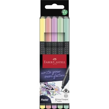 Faber-Castell Finepen Grip 0.4 5er Etui pastell